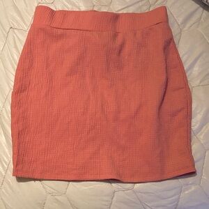 Forever 21 Coral Textured Pencil Skirt